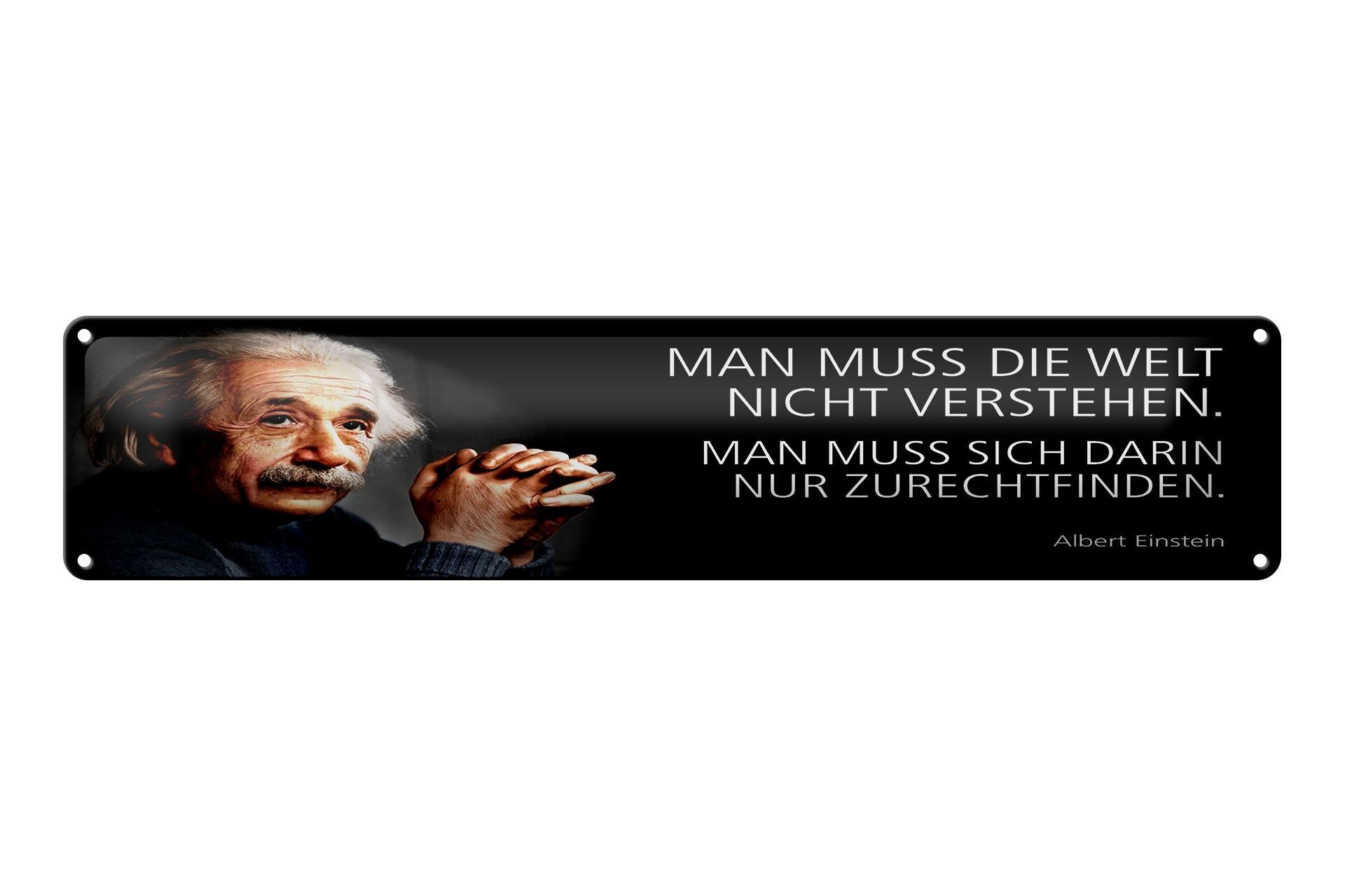 Blechschild Einstein Zitat 46x10 cm Man muss die Welt nicht verstehen Schild