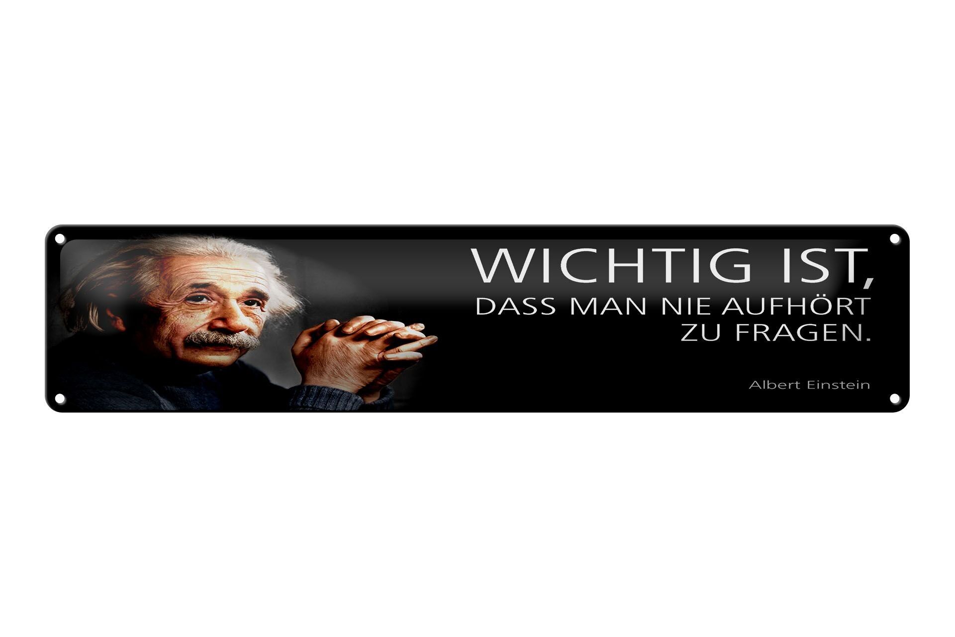 Blechschild Einstein Zitat 46x10 cm Wichtig ist, dass man nie aufhört zu fragen