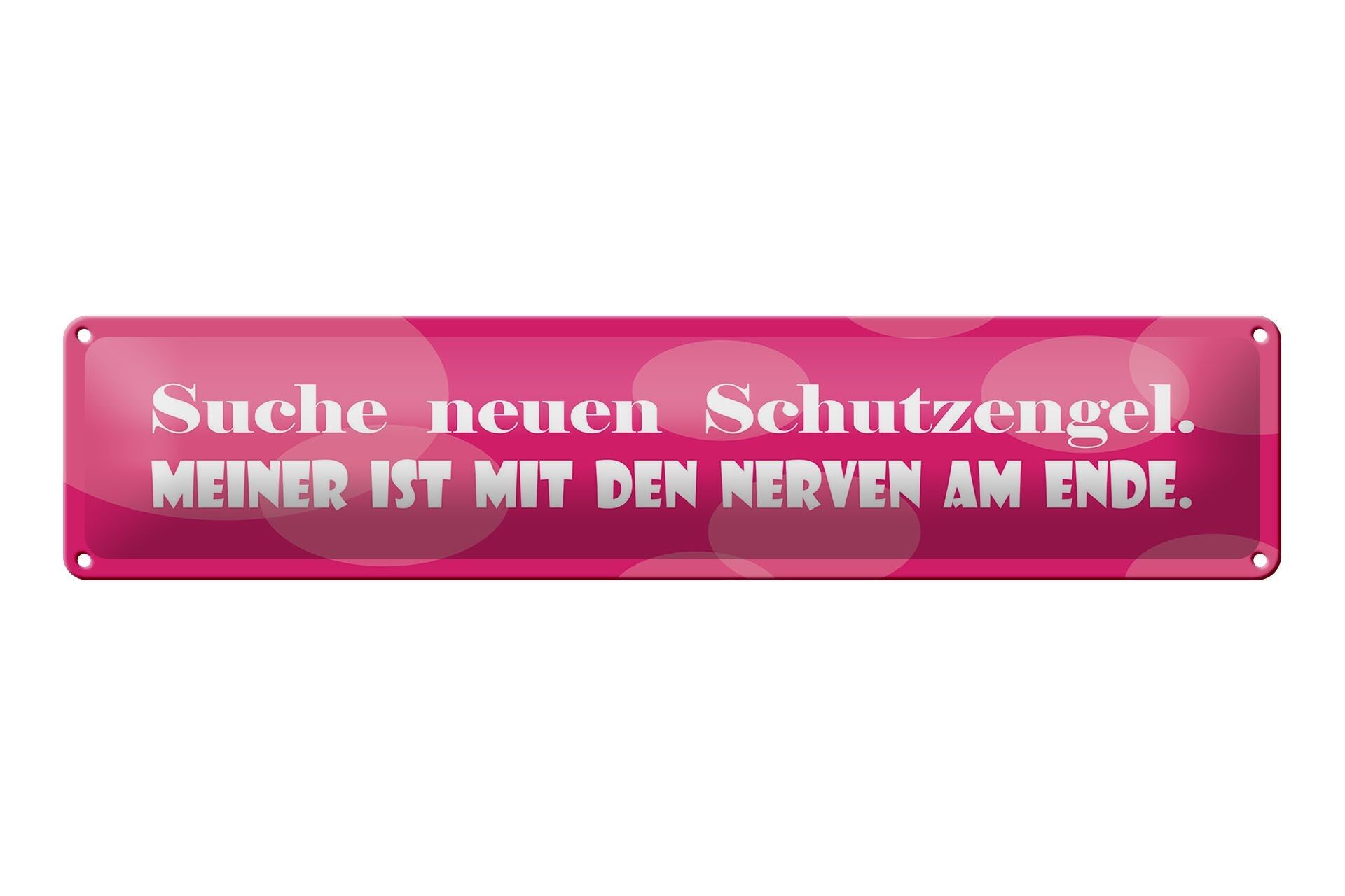 Targa in latta con scritta 46x10 cm Alla ricerca di un nuovo cartello rosa con angelo custode