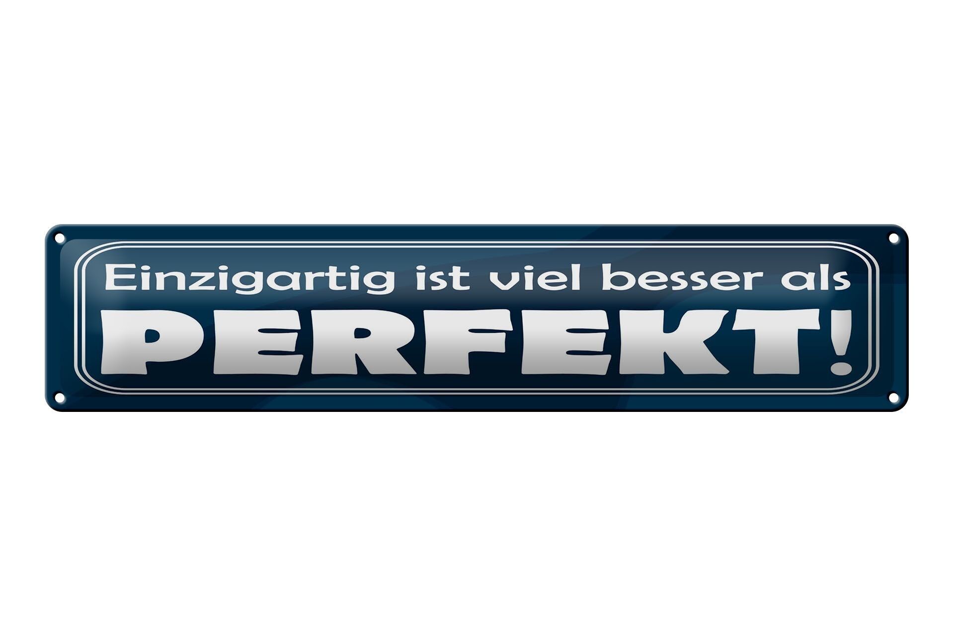 Targa in metallo con scritta 46x10 cm Unica è molto meglio che perfetta