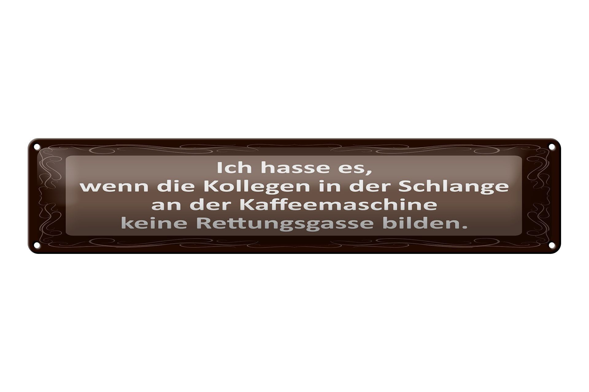 Targa in metallo con scritta 46x10 cm sulla macchina del caffè: divieto di corsia di soccorso