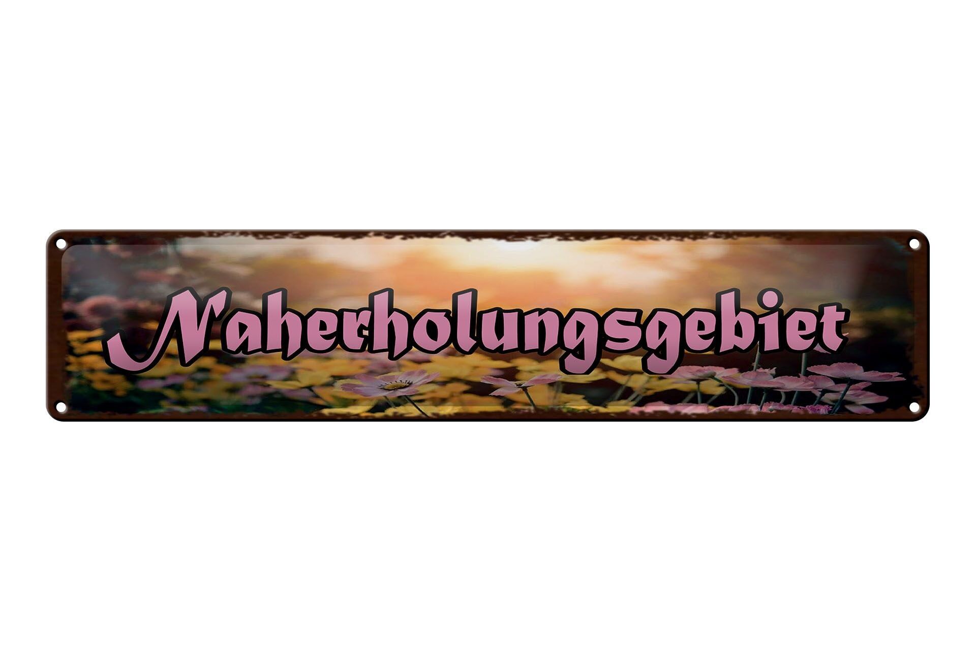 Targa in metallo con avviso 46x10 cm, cartello per area ricreativa locale