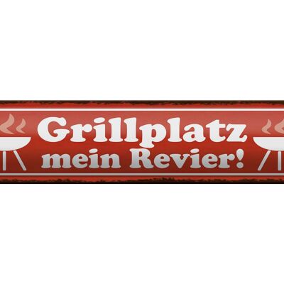 Targa in metallo con scritta "area barbecue" 46x10 cm "My Area Sign".