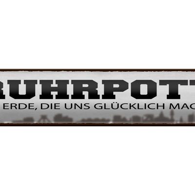 Targa in metallo con scritta 46x10 cm Ruhrpott la terra che ci rende felici