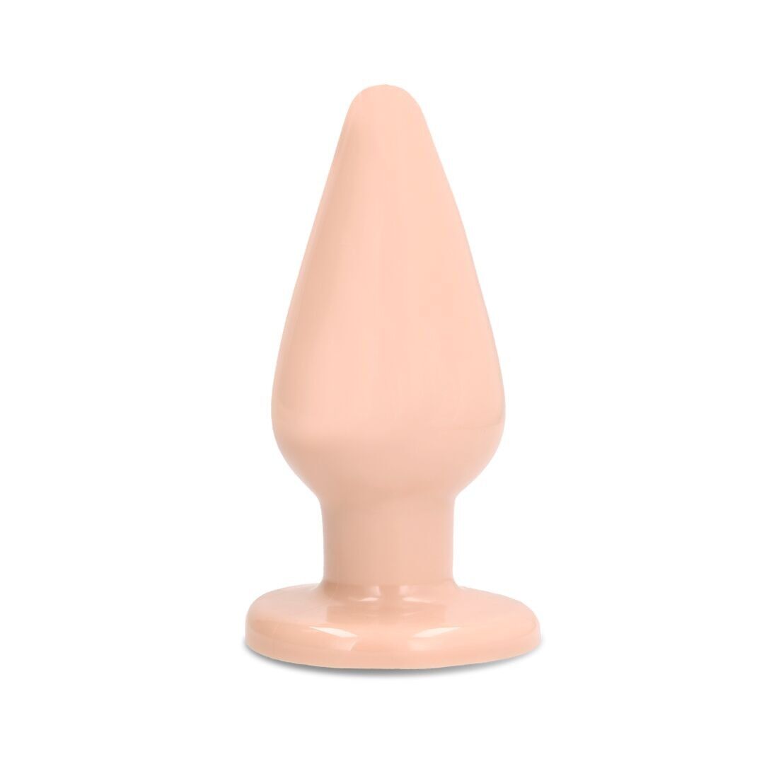 SLT von Shots – 5 Zoll großer selbstschmierender Buttplug – Hautfarben.