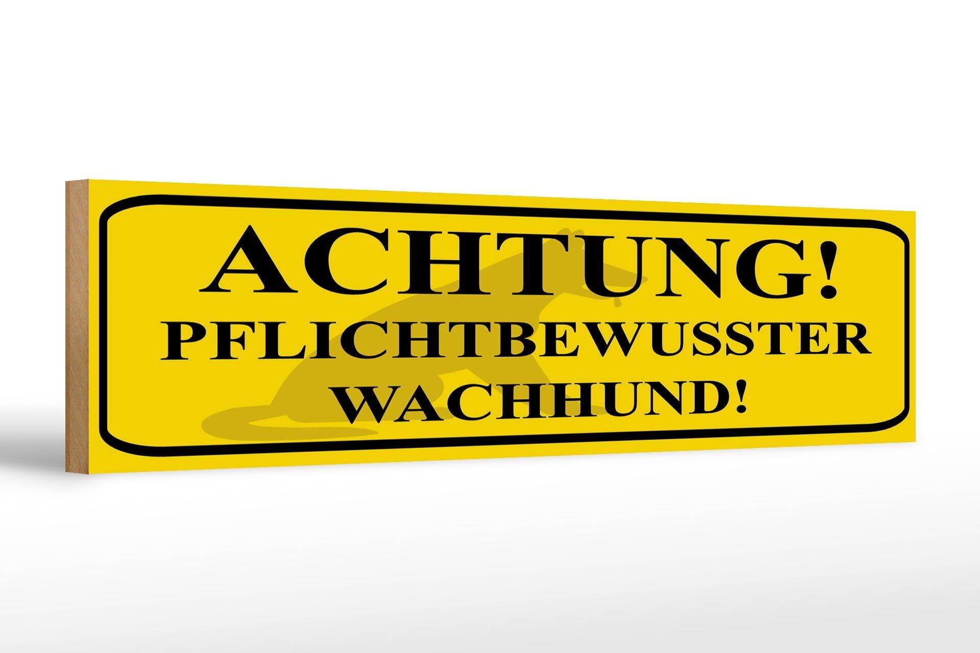 Cartello in legno nota 46x10 cm Attenzione cane da guardia decorazione doverosa