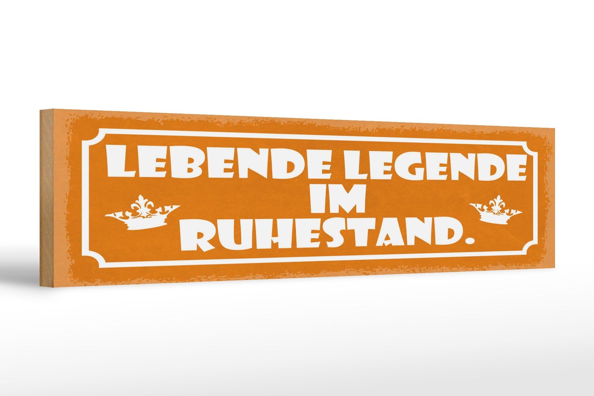 Cartello in legno con scritta 46x10 cm Leggenda vivente nel cartello della pensione