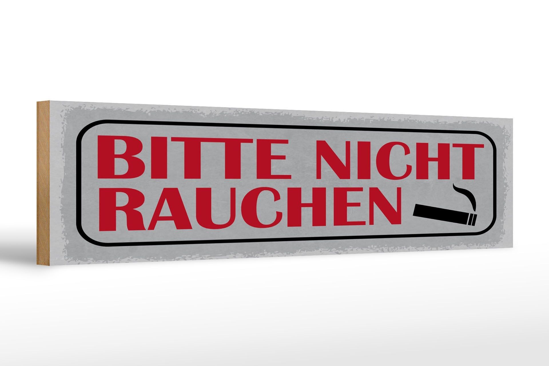 Cartello in legno 46x10 cm Si prega di non fumare