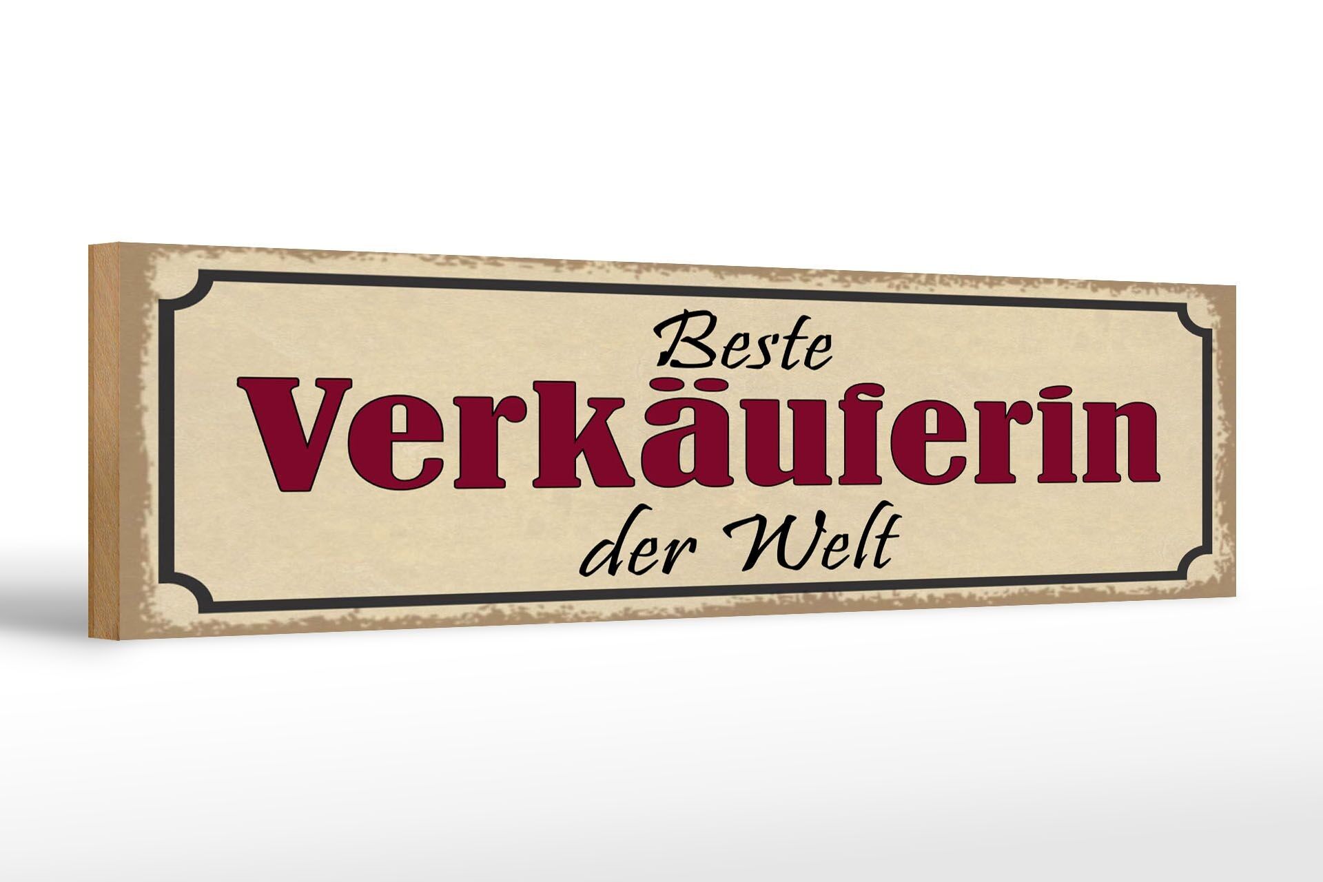 Wooden sign saying 46x10 cm Best Salesperson in the World sign