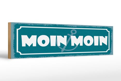 Holzschild Spruch 46x10 cm Moin Moin Anker Schild