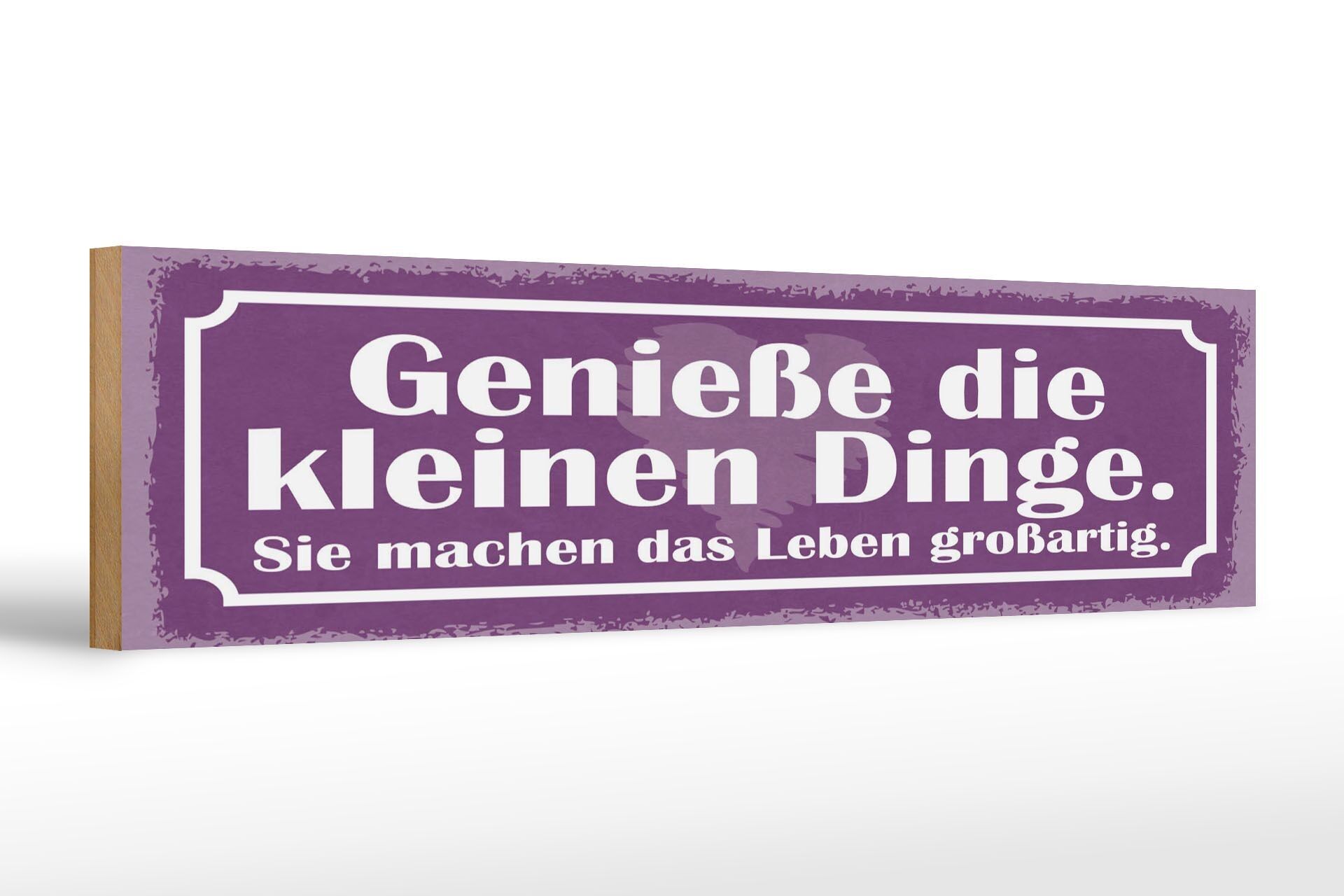 Cartello in legno con scritta 46x10 cm Godetevi le piccole cose