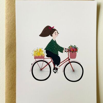 Biglietto bici con fiori