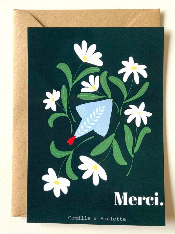 Tarjeta de agradecimiento de pájaro