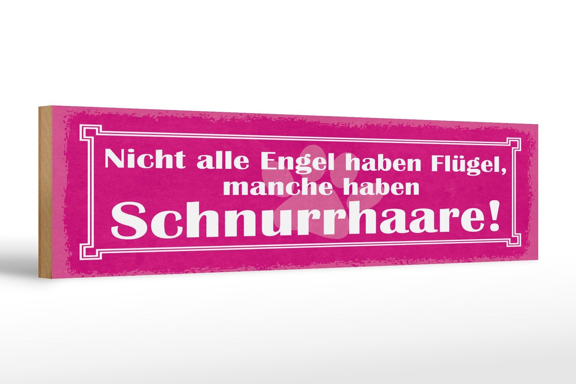 Letrero de madera que dice 46x10 cm No todos los ángeles tienen alas letrero con bigotes