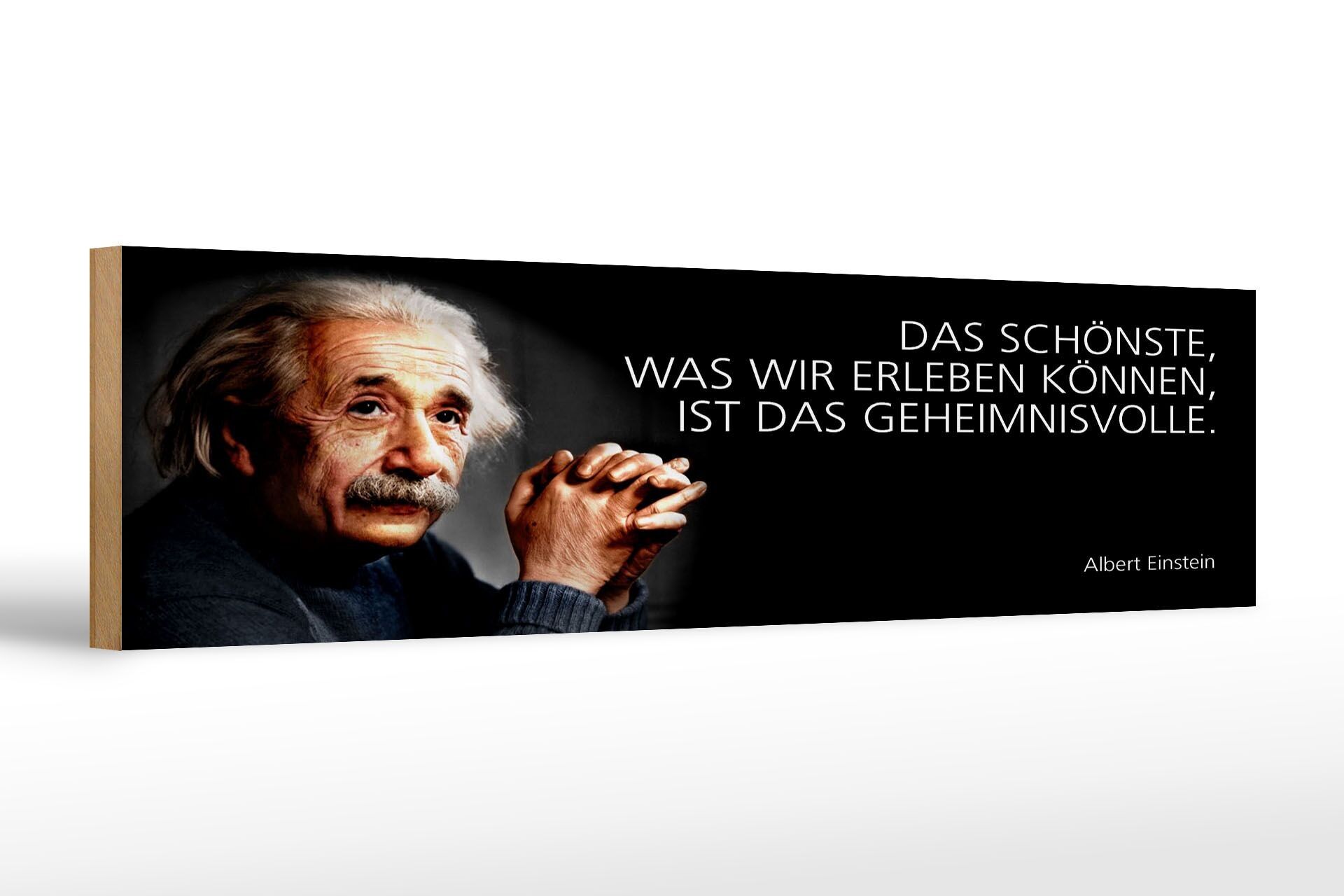 Targa in legno Citazione Einstein 46x10 cm La cosa più bella che possiamo vivere