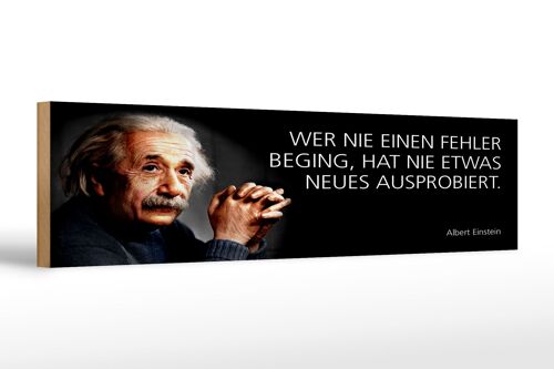 Holzschild Einstein Zitat 46x10 cm Wer nie Fehler beging Schild