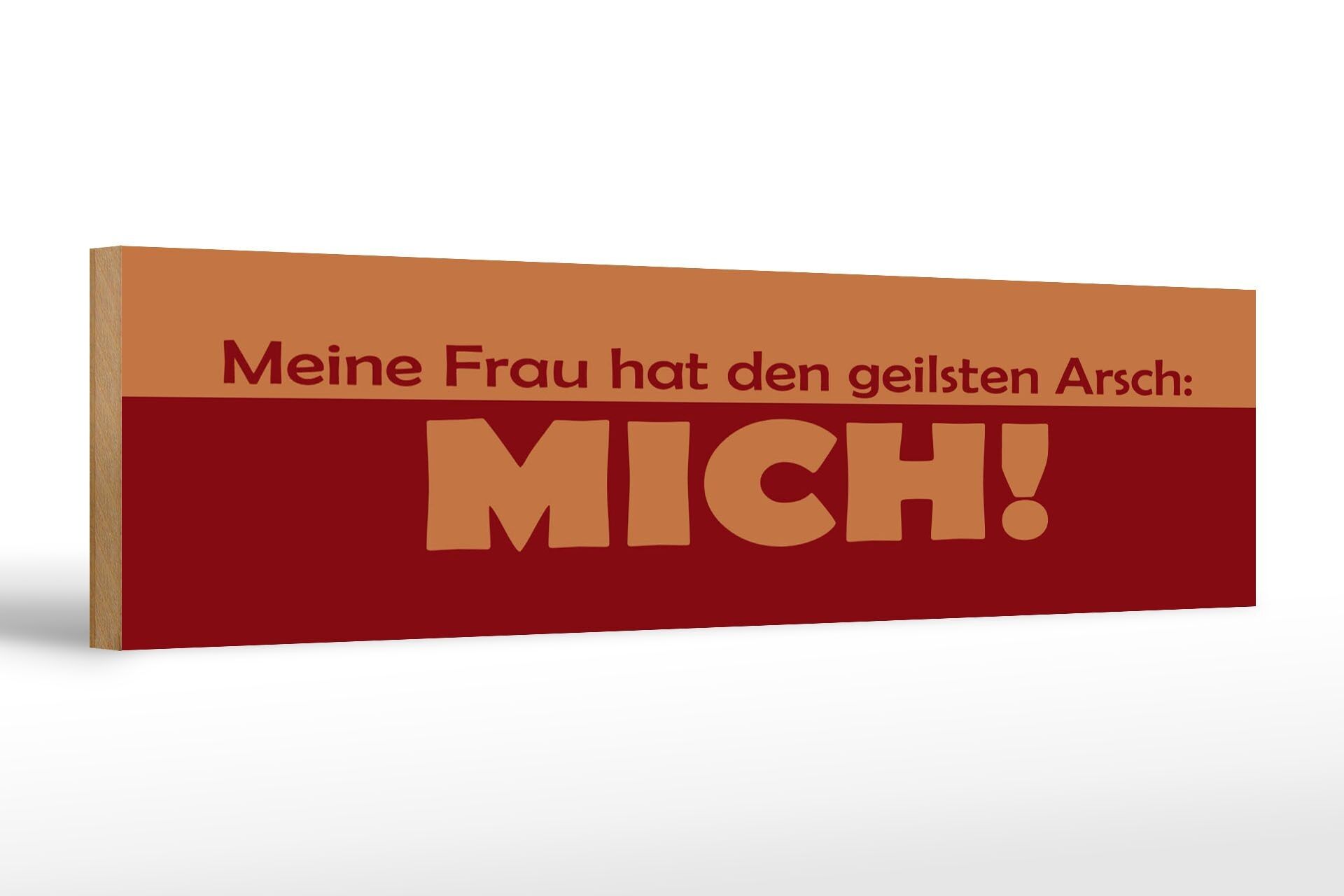 Panneau en bois disant 46x10 cm Ma femme a le cul le plus chaud. Moi, bouclier