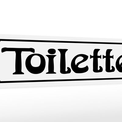 Cartello in legno avviso 46x10 cm cartello WC bianco