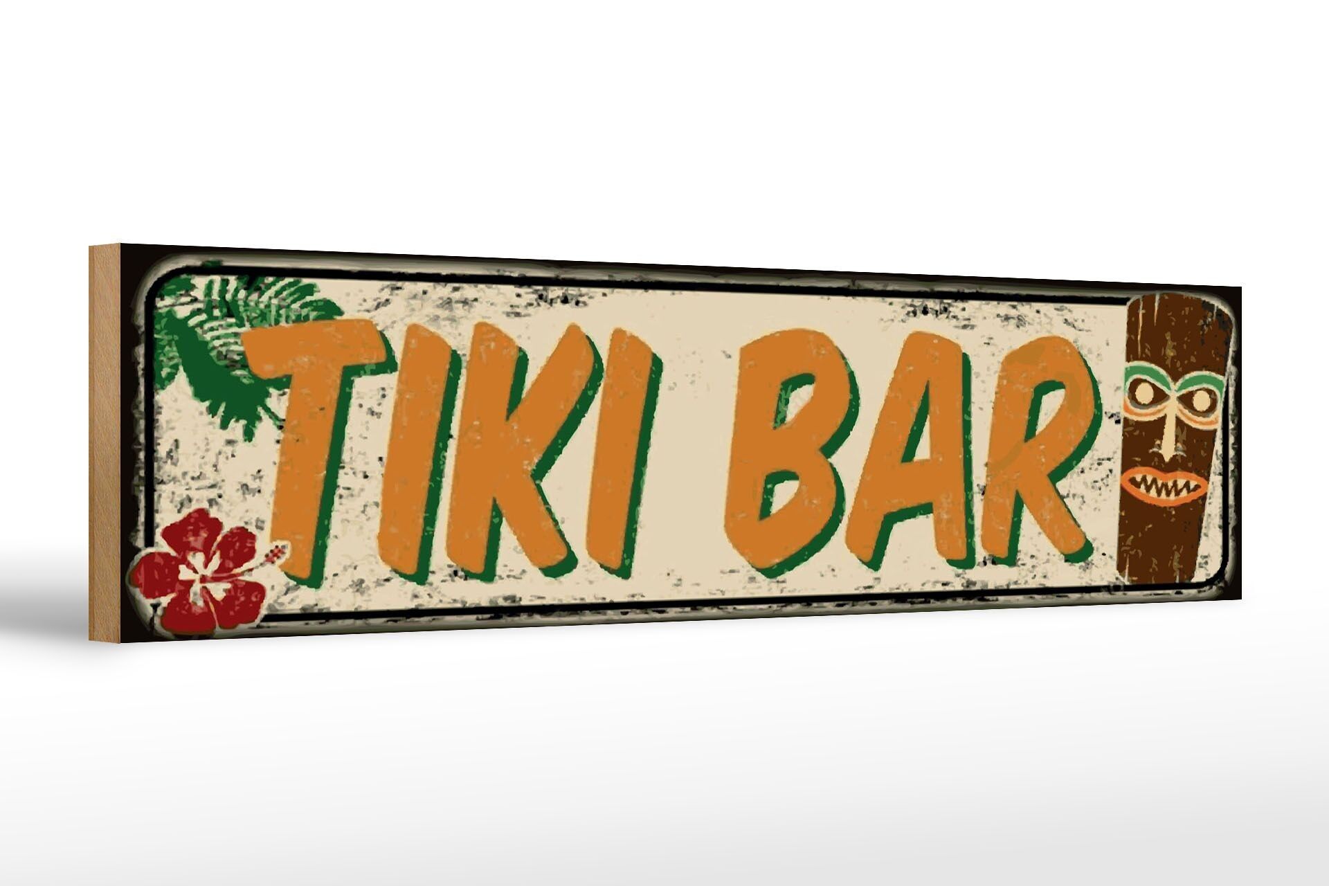 Avviso cartello in legno 46x10 cm Cartello Tiki Bar