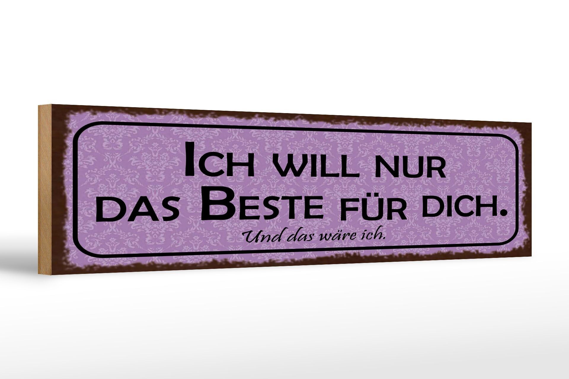 Cartello in legno con scritta 46x10 cm Voglio solo il meglio per te, cartello decorativo