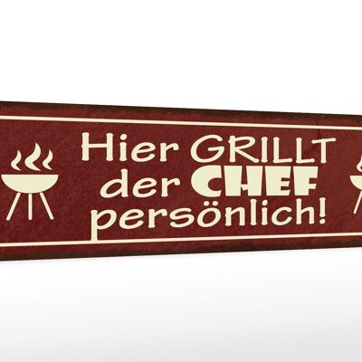 Cartello in legno con scritta 46x10 cm Qui lo CHEF griglia personalmente il cartello decorativo