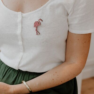 Pin brillante - Flamenco rosa