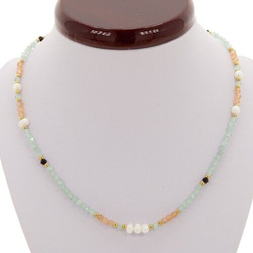 Collana in filigrana con perle coltivate a forma di occhio di gatto