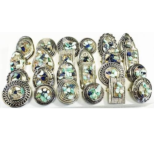 Modering mit Perlmutt und Steinsplittern, verstellbar