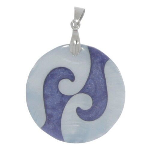 Pendente Cerchio Madreperla, Blu-Crema, 35mm