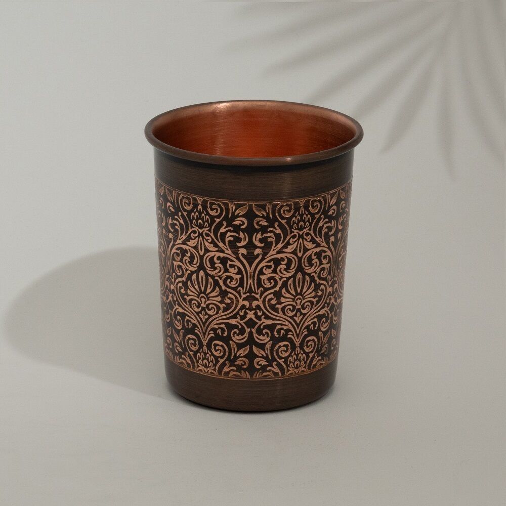 Tazza in rame puro anticato inciso – 250 ml – 90 grammi