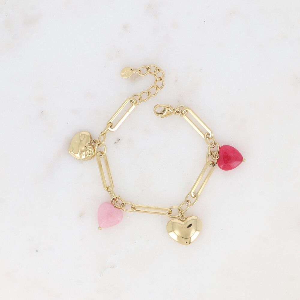 Armband - mehrere Herzen aus Naturstein