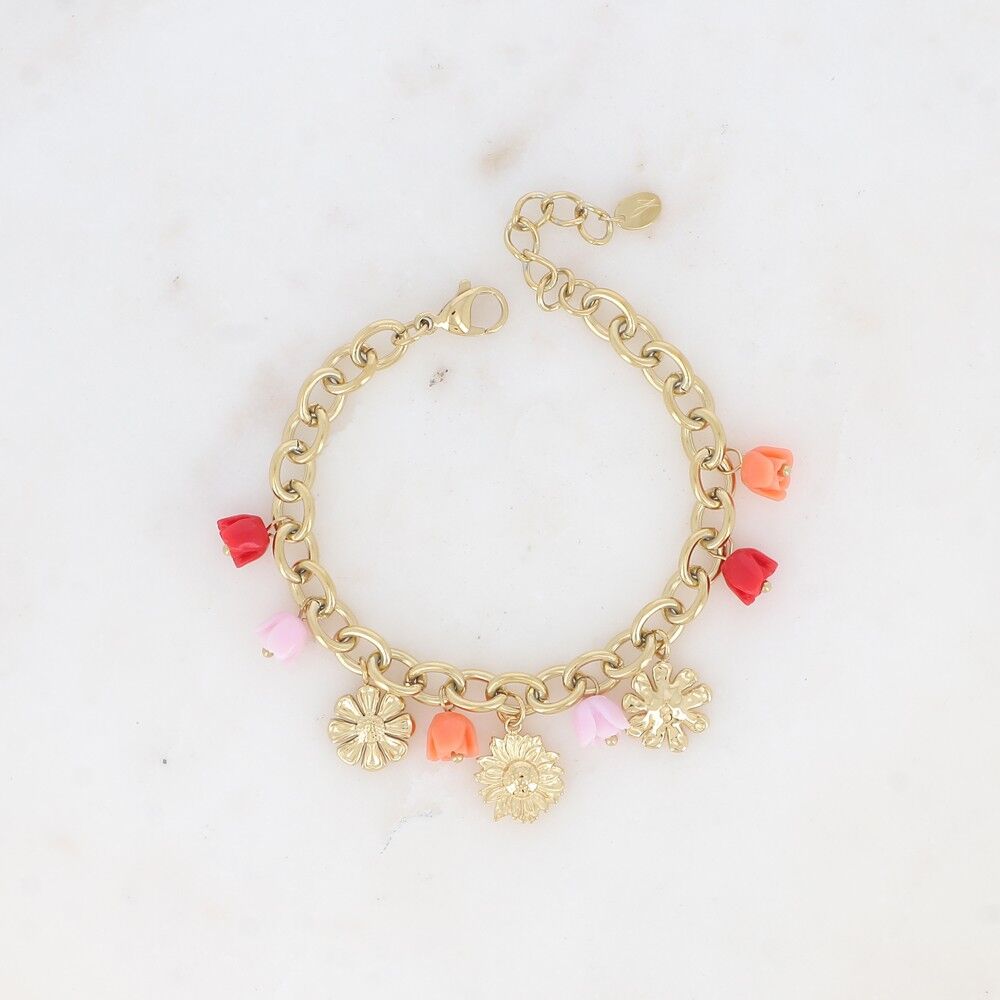 Armband - Blumenrosenanhänger aus Acetat