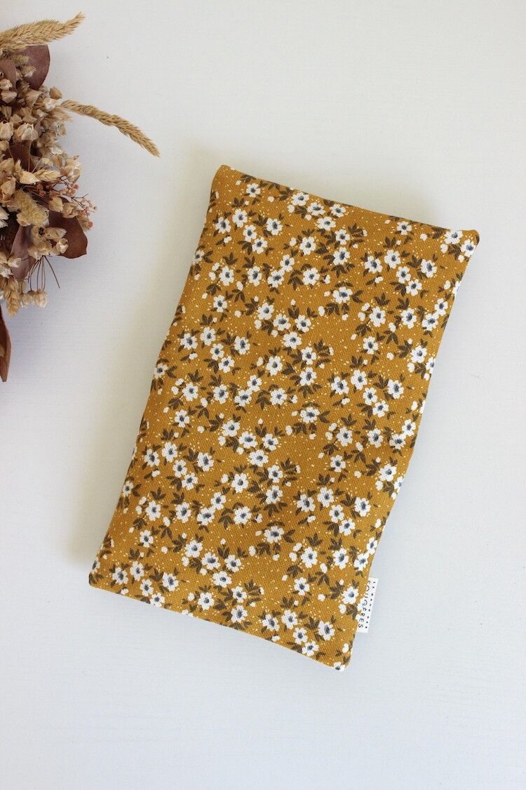 Kleine trockene Wärmflasche aus Leinsamen - Liberty gelb