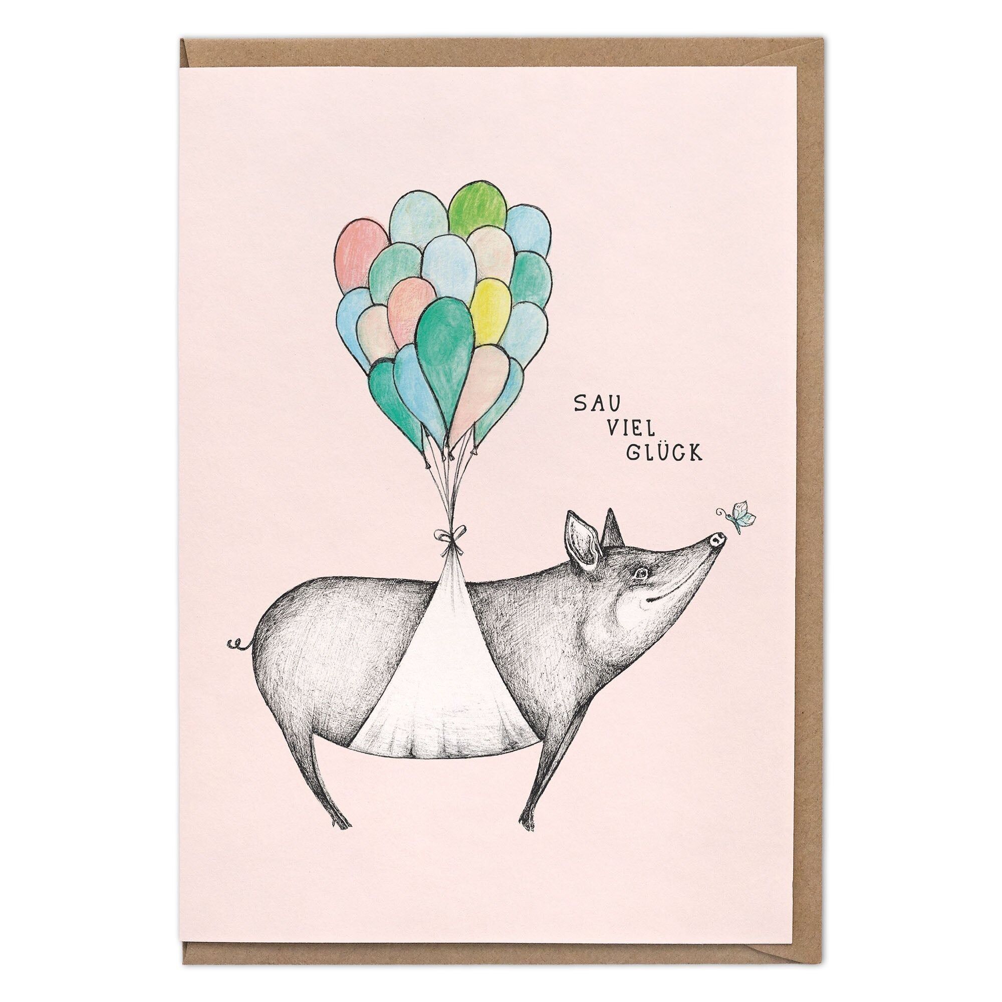 Tarjeta plegable – Cerdo de la buena suerte