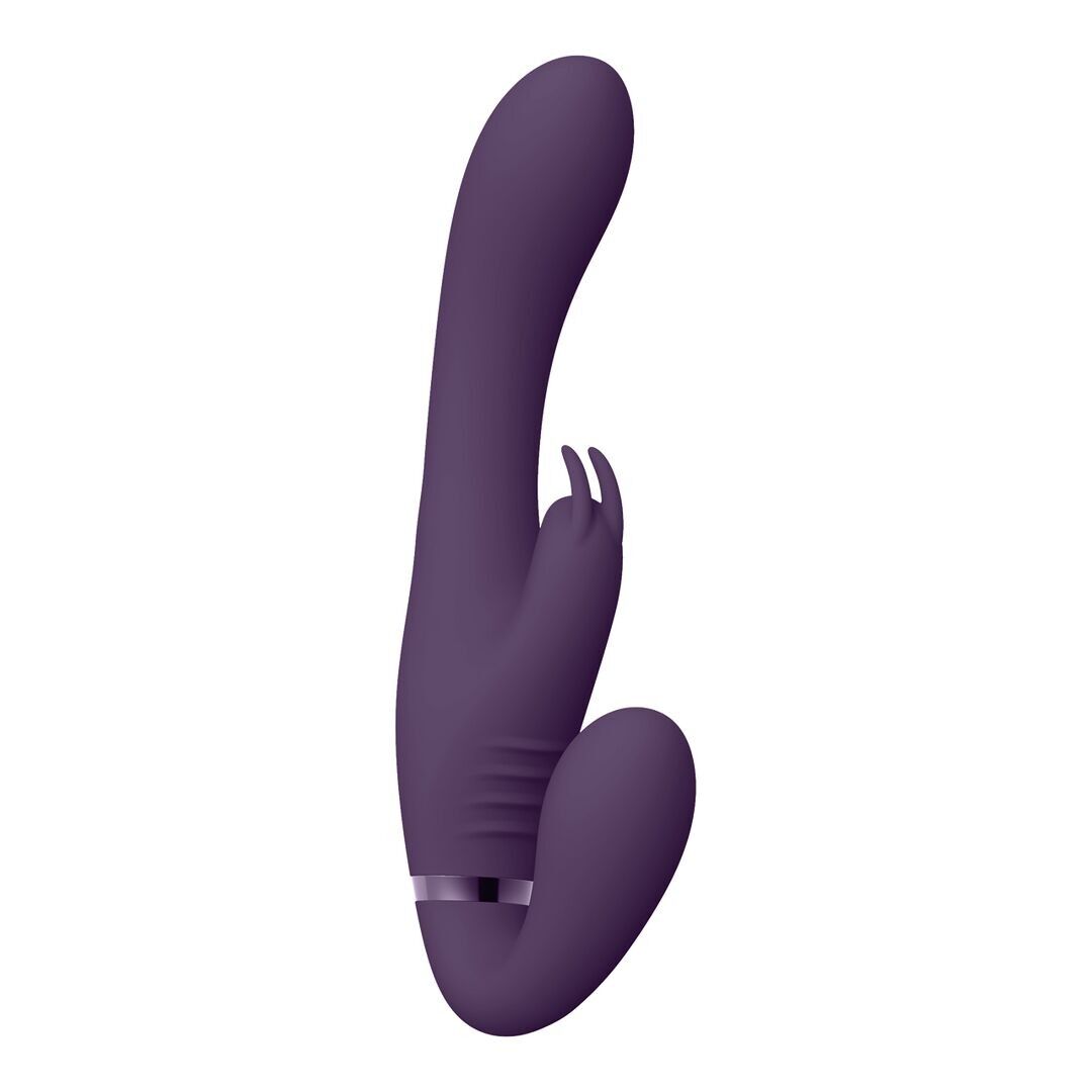 VIVE by Shots - Suki - Vibrador Strapless Strap-on Conejo - Púrpura