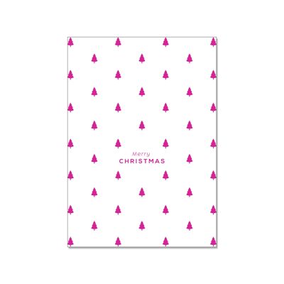 Carte postale haute, joyeux NOËL (rose fluo)