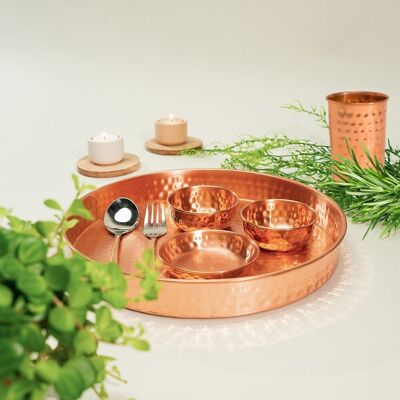 Pure copper Thali eating utensils set