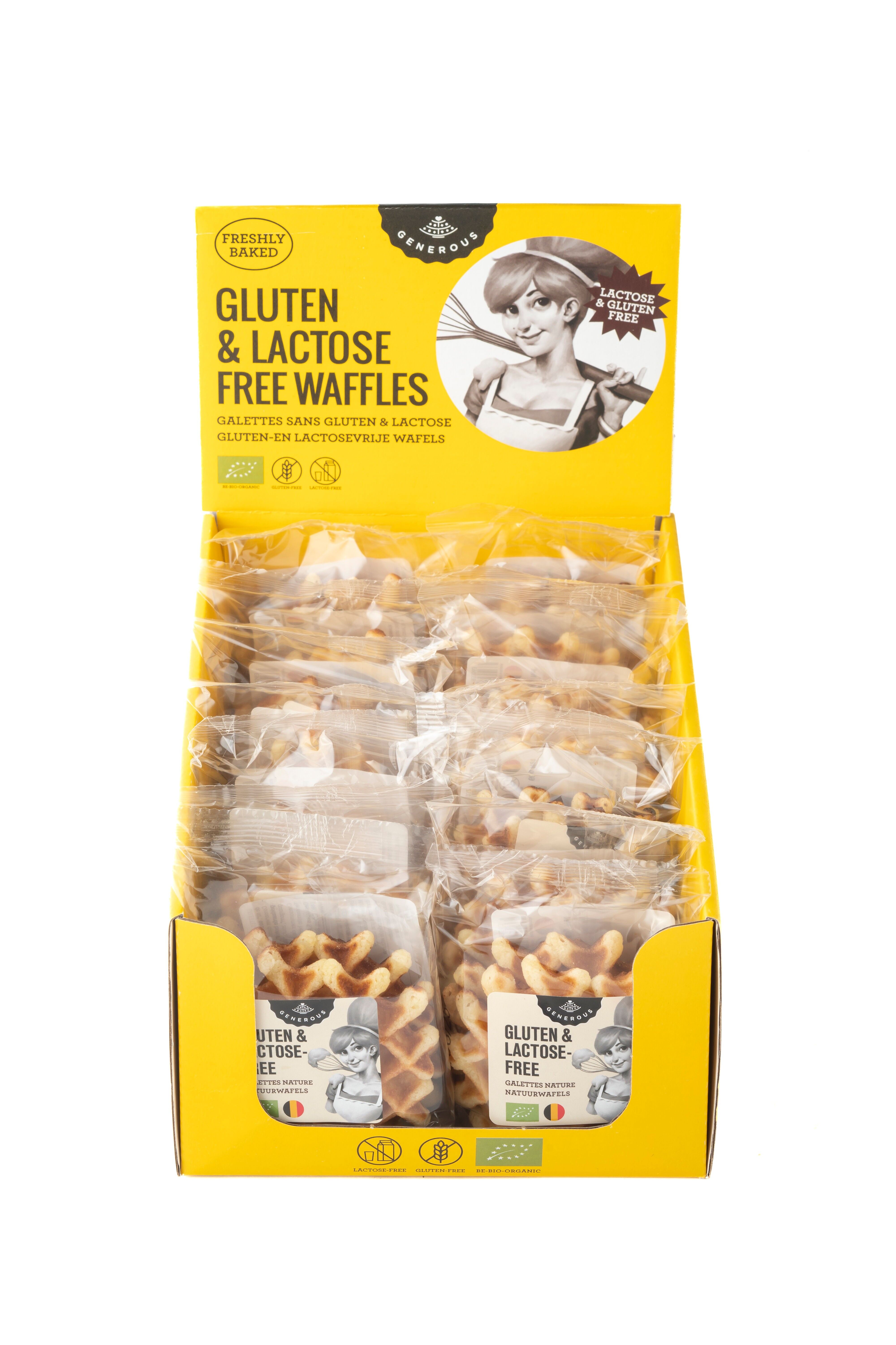 Présentoir Gaufres bio sans lactose et sans gluten (14 x 60g) - Wendy Waffle