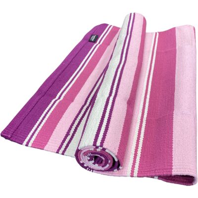 Esterilla de yoga Mysore de algodón de YogaStyles, rosa y violeta