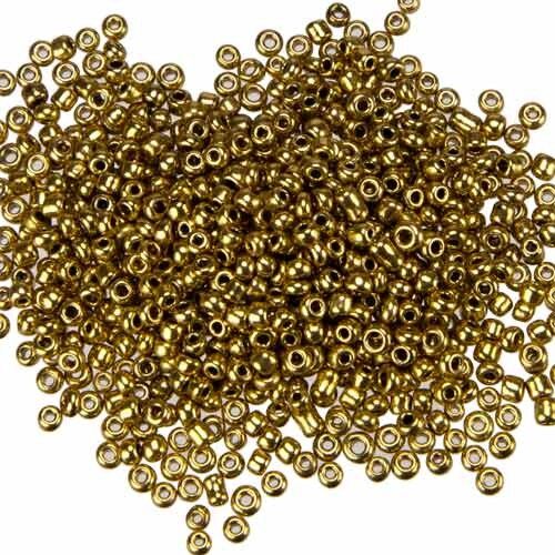 450g seed beads 5, glass, 2mm, gold