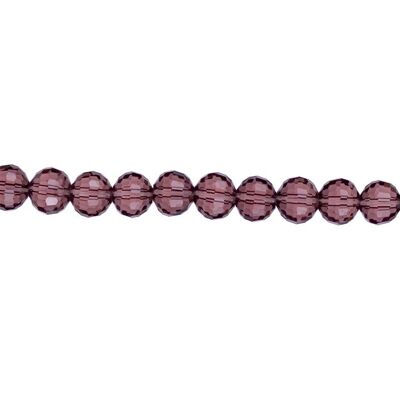 Filo di perle di vetro sfaccettate, palline, 12 mm, 96 fac., 55cm, Rosso