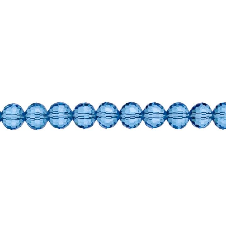 Filo di perle di vetro sfaccettate, palline, 12 mm, 96 fac., 55cm, Blu