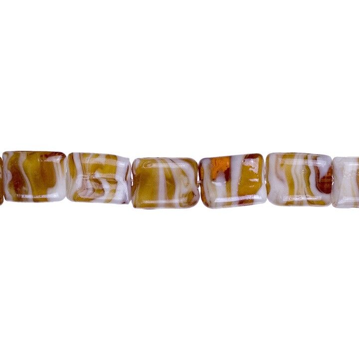 Strand of glass beads Cara, 20x16x8mm, 50cm, brown - only 4 strands left!
