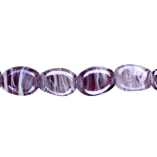 Strang Glasperlen Cara, 30x24x10mm, 44cm, Lila