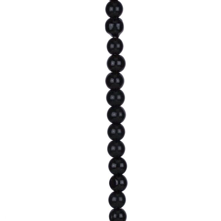 Filo di perle di vetro, pallina 4mm, 31cm, nero