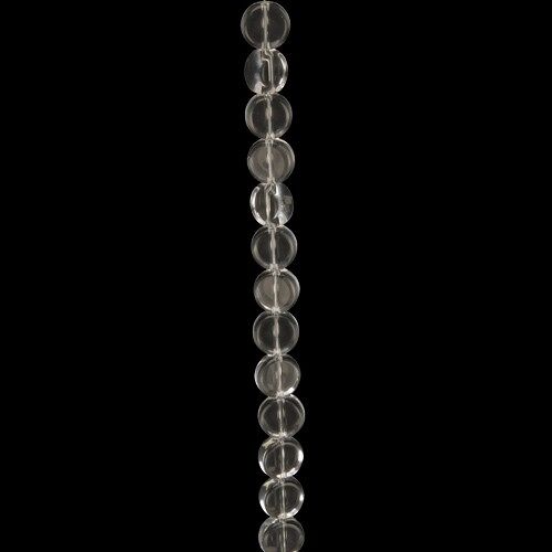 Strang Glasperlen, Coin 10mm, Klar