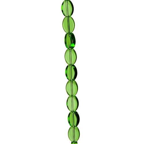 Strang Glasperlen, Oval 8x11mm, Grün