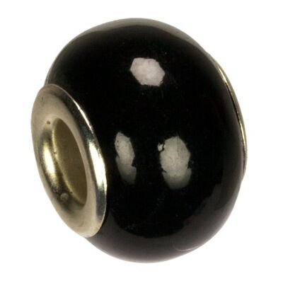 Módulo de cuentas de porcelana, 16x11 mm, color negro 2