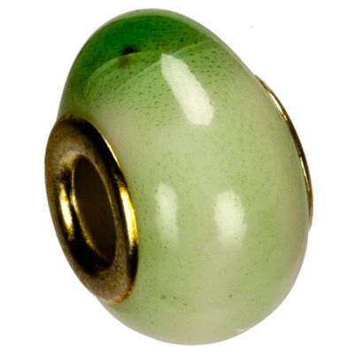 Módulo de cuentas de porcelana, 16x11 mm, verde claro/verde