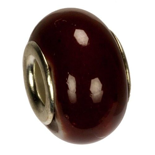 Perle di porcellana modulo, 16x11mm, rosso scuro